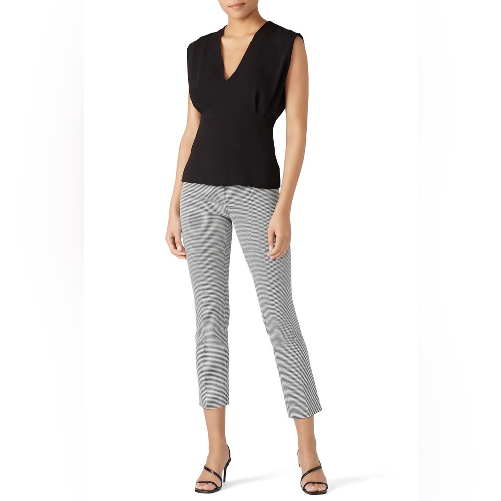 Theory Women’s Houndstooth Classic Skinny Pant Black/White Cropped Mid-Rise‎ 2